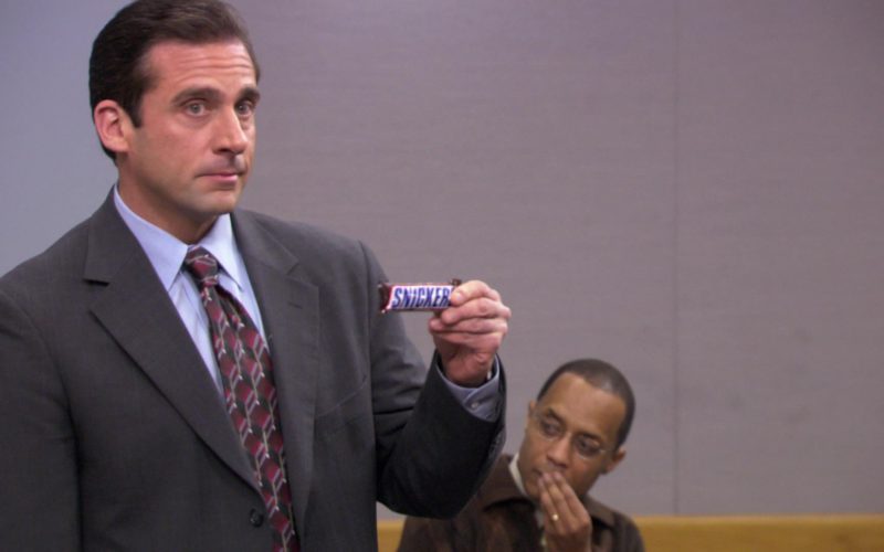 Snickers Candy Bar Held by Steve Carell (Michael Scott) in The Office