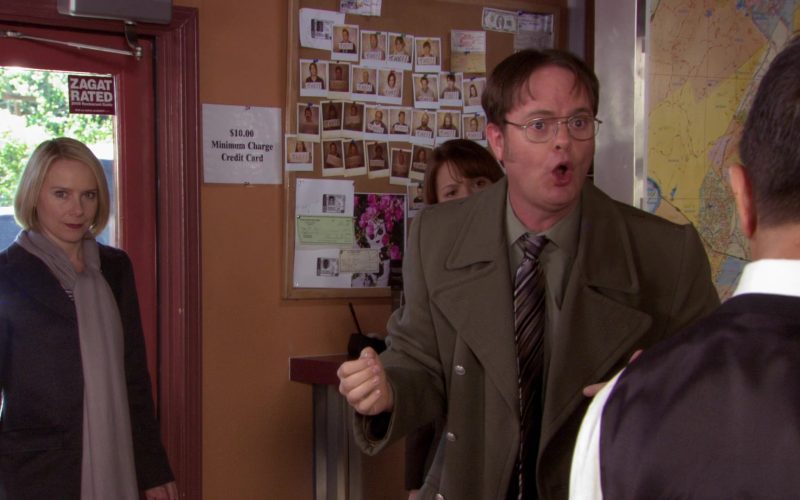 The Zagat Survey Rated Door Sticker in The Office – Season 7, Episode 15, "The Search" (2011)