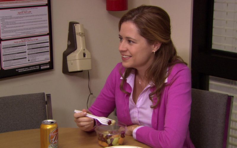 Wegmans Mango Drink Can Enjoyed by Jenna Fischer (Pam Beesly) in The Office