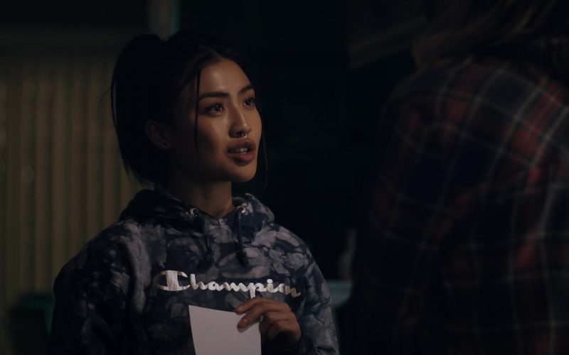 Champion Printed Hoodie Worn by Brianne Tju in Light as a Feather (2)