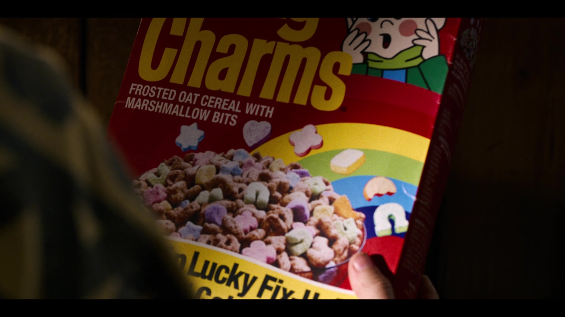 Lucky Charms Cereal by General Mills Held by Millie Bobby Brown as Eleven o...