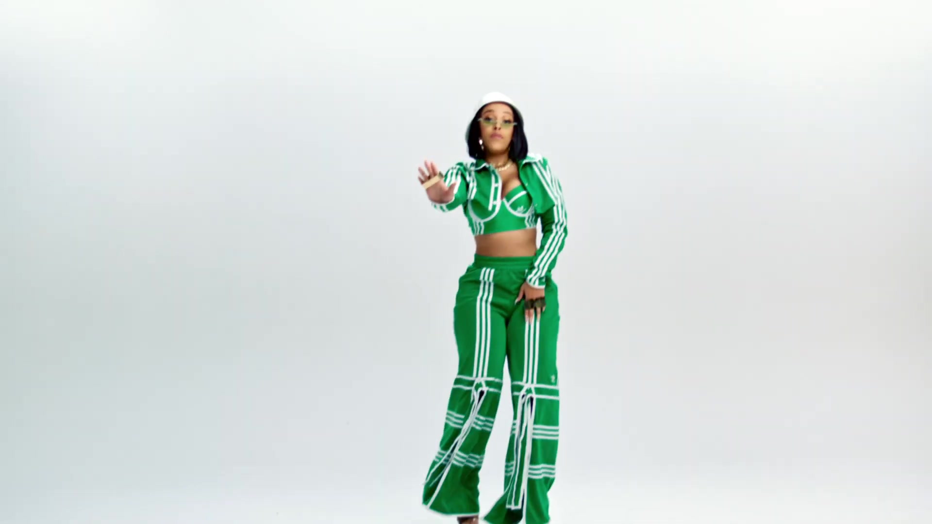 doja cat green adidas outfit