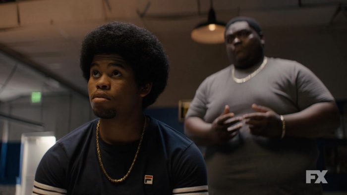 Snowfall Saison 5 Episode 3 Fila Blue Tee Worn By Isaiah John In Snowfall - Season 3, Episode 5