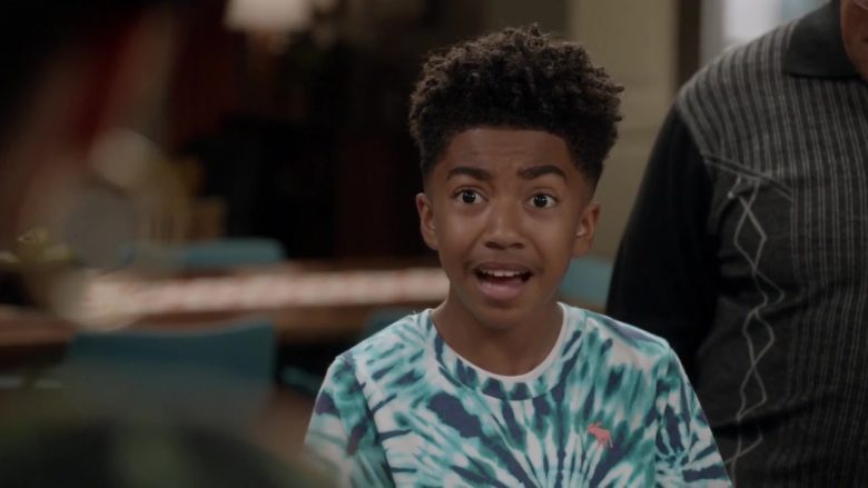 Abercrombie & Fitch T-Shirt Worn by Miles Brown in Black-ish – Season 6 Episode 1