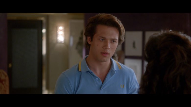 Fred Perry Blue Polo Shirt Worn by Leo Howard as Tommy Harte in Why Women Kill (4)