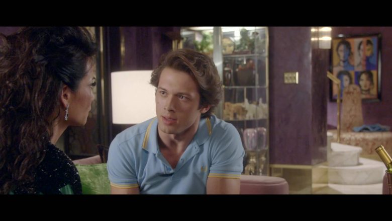 Fred Perry Blue Polo Shirt Worn by Leo Howard as Tommy Harte in Why Women Kill