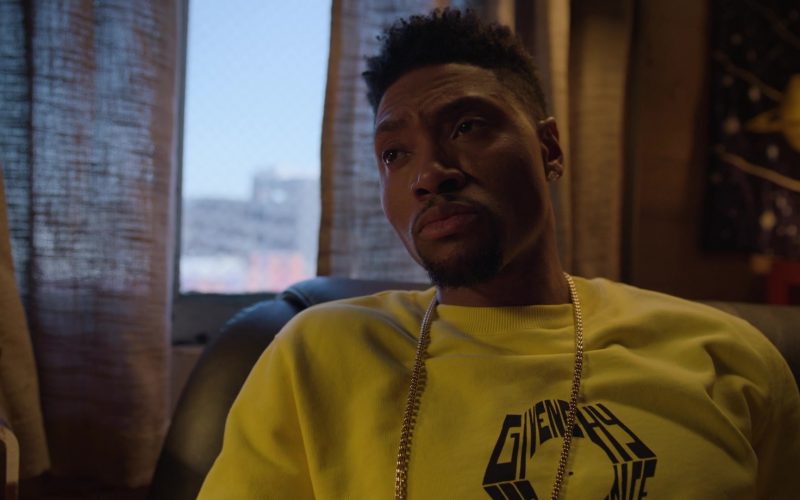 Givenchy Yellow Sweatshirt Worn by London Brown as Reggie in Ballers (5)