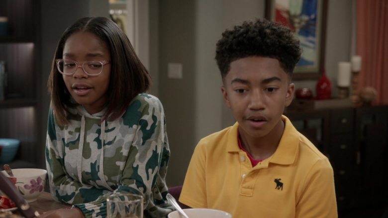 Abercrombie & Fitch Yellow Polo Shirt Worn by Miles Brown as Jack Johnson in Black-ish (2)