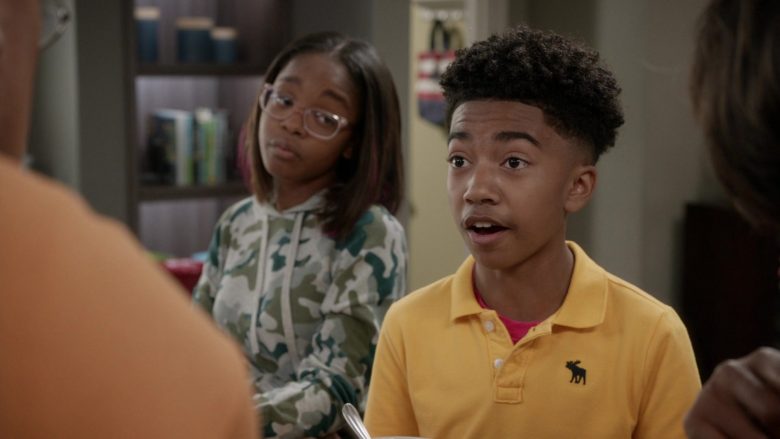 Abercrombie & Fitch Yellow Polo Shirt Worn by Miles Brown as Jack Johnson in Black-ish (3)
