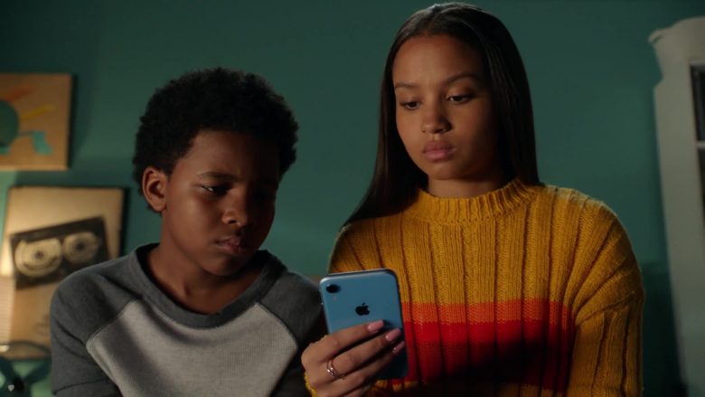 Apple iPhone XR Blue Mobile Phone Used by Corinne Massiah as May Grant in 9-1-1 Season 3 Episode 5 “Rage” (2)