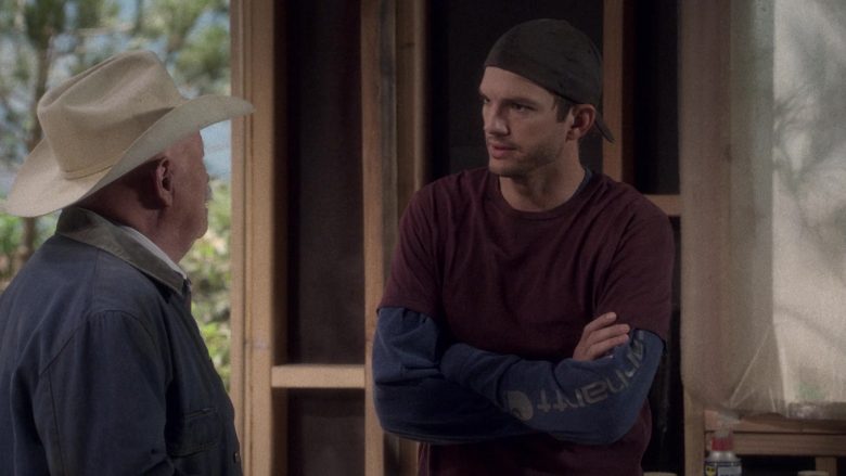 Carhartt Blue Sweatshirt Worn by Ashton Kutcher as Colt Reagan Bennett in The Ranch Season 4 Episode 1 (2)