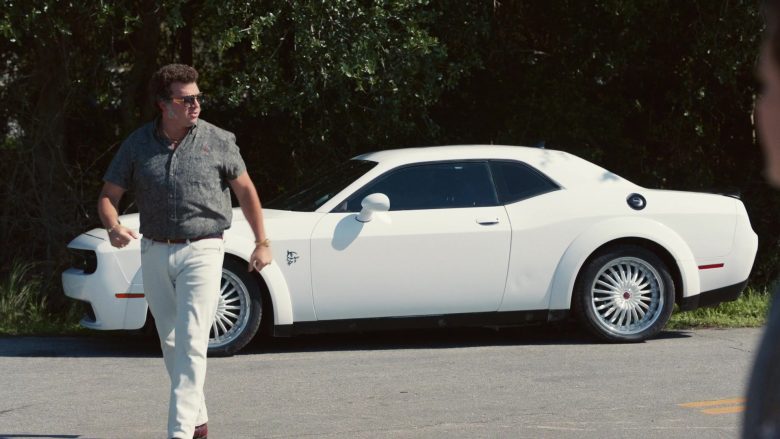 Dodge Challenger SRT White Car Used by Danny McBride as Jesse Gemstone in The Righteous Gemstones Season 1 Episode 9 (2)