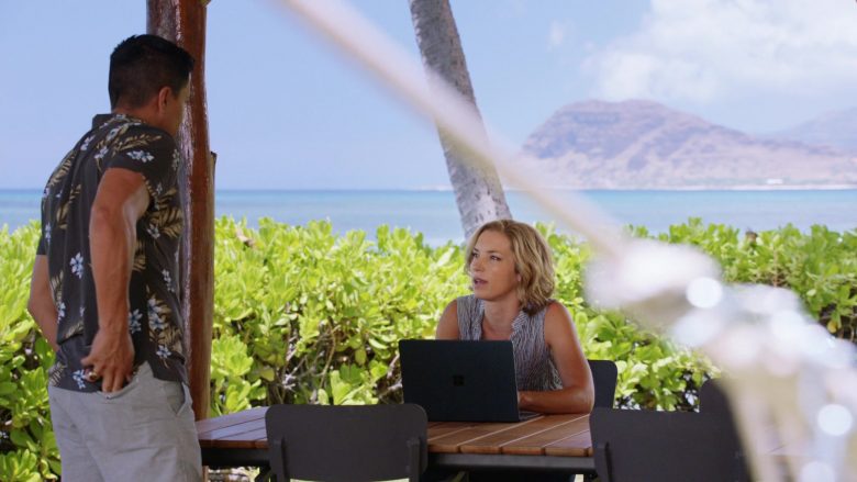 Microsoft Surface Black Laptop Used by Perdita Weeks as Juliet Higgins in Magnum P.I. Season 2 Episode 4 (1)