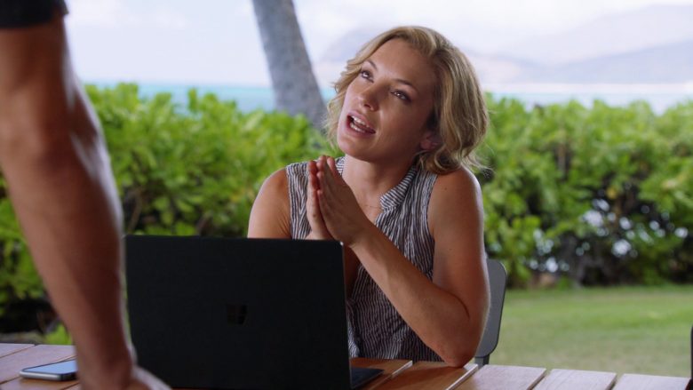 Microsoft Surface Black Laptop Used by Perdita Weeks as Juliet Higgins in Magnum P.I. Season 2 Episode 4 (2)