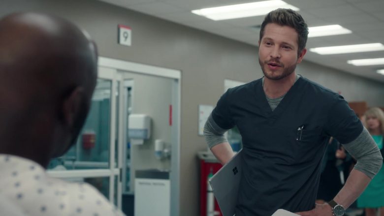 Microsoft Surface Held by Matt Czuchry as Conrad Hawkins in The Resident (1)