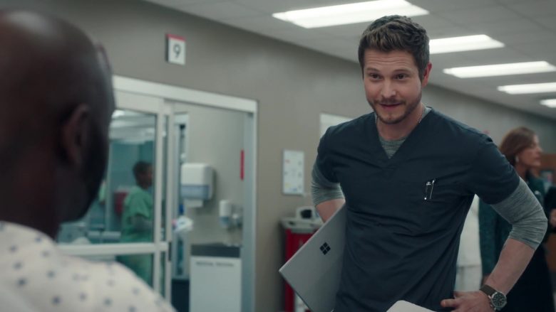 Microsoft Surface Held by Matt Czuchry as Conrad Hawkins in The Resident (2)
