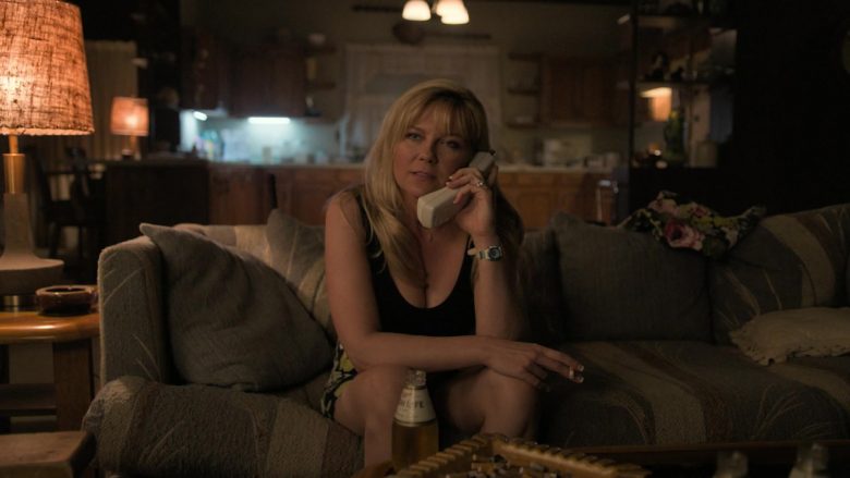 Miller High Life Beer Enjoyed by Kirsten Dunst as Krystal Stubbs in On Becoming a God in Central Florida Season 1 Epi (3)