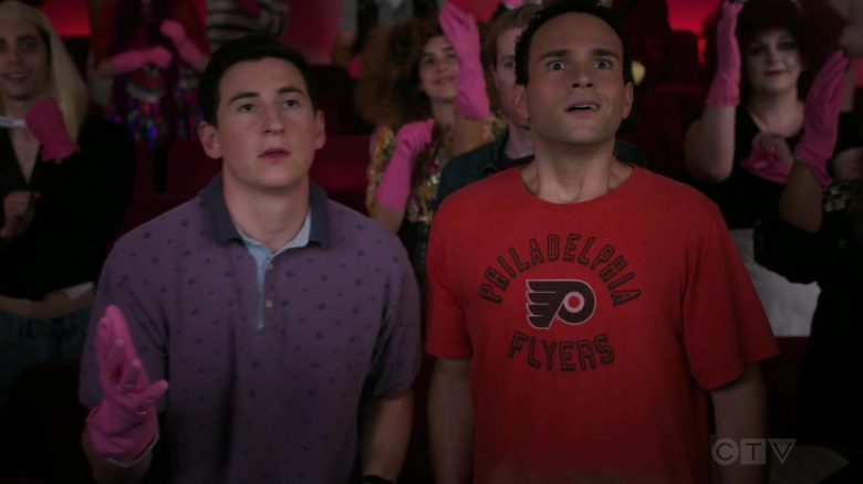 Philadelphia Flyers Ice Hockey Team T-Shirt Worn by Troy Gentile as Barry in The Goldbergs Season 7 Episode 6 (1)