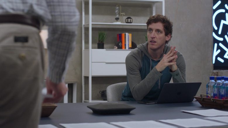 Apple MacBook Laptop Used by Thomas Middleditch as Richard Hendricks and Fiji Water in Silicon Valley Season 6 Episode 3