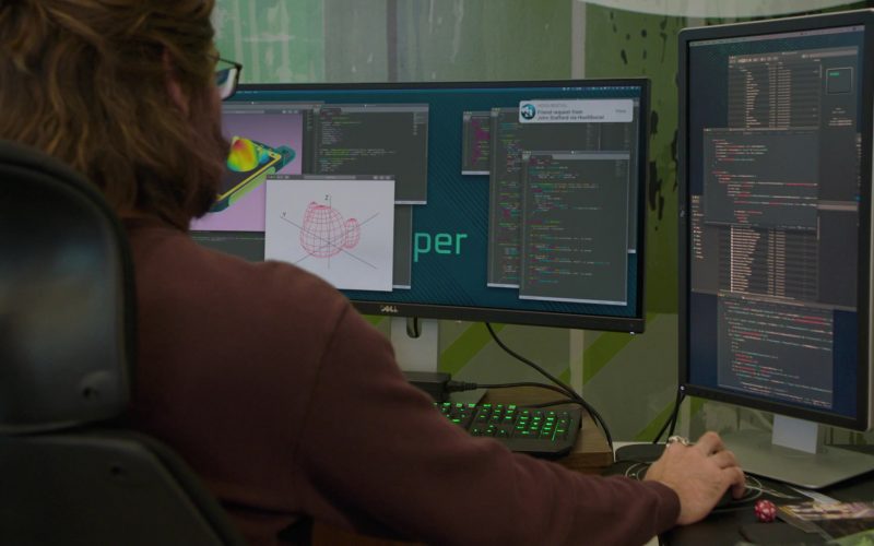 Dell Widescreen Monitors Used by Martin Starr as Bertram Gilfoyle in Silicon Valley Season 6 Episode 4 (1)