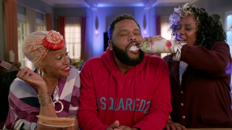 Dsquared2 Red Hoodie Worn by Anthony Anderson in Black-ish Season 6 Episode 8 (1)