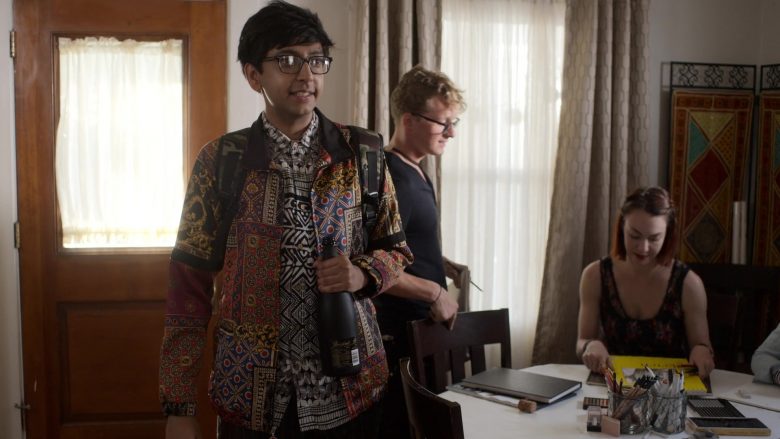 Freixenet Sparkling Wine Bottle Held by Nik Dodani as Zahid in Atypical Season 3 Episode 4 (5)