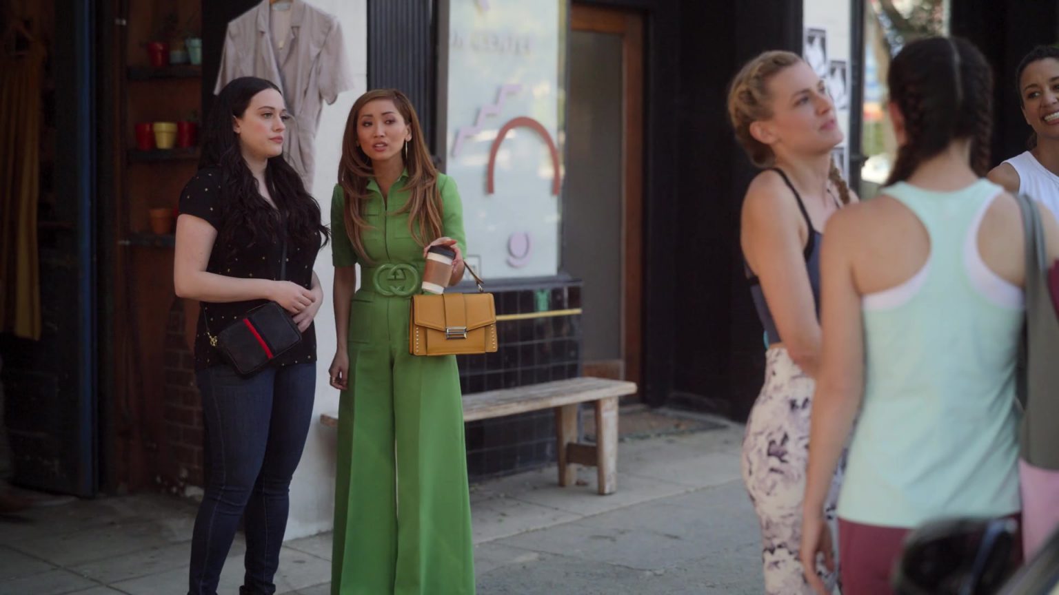 Gucci Green Wool Silk Belted Jumpsuit Worn By Brenda Song As Madison ...