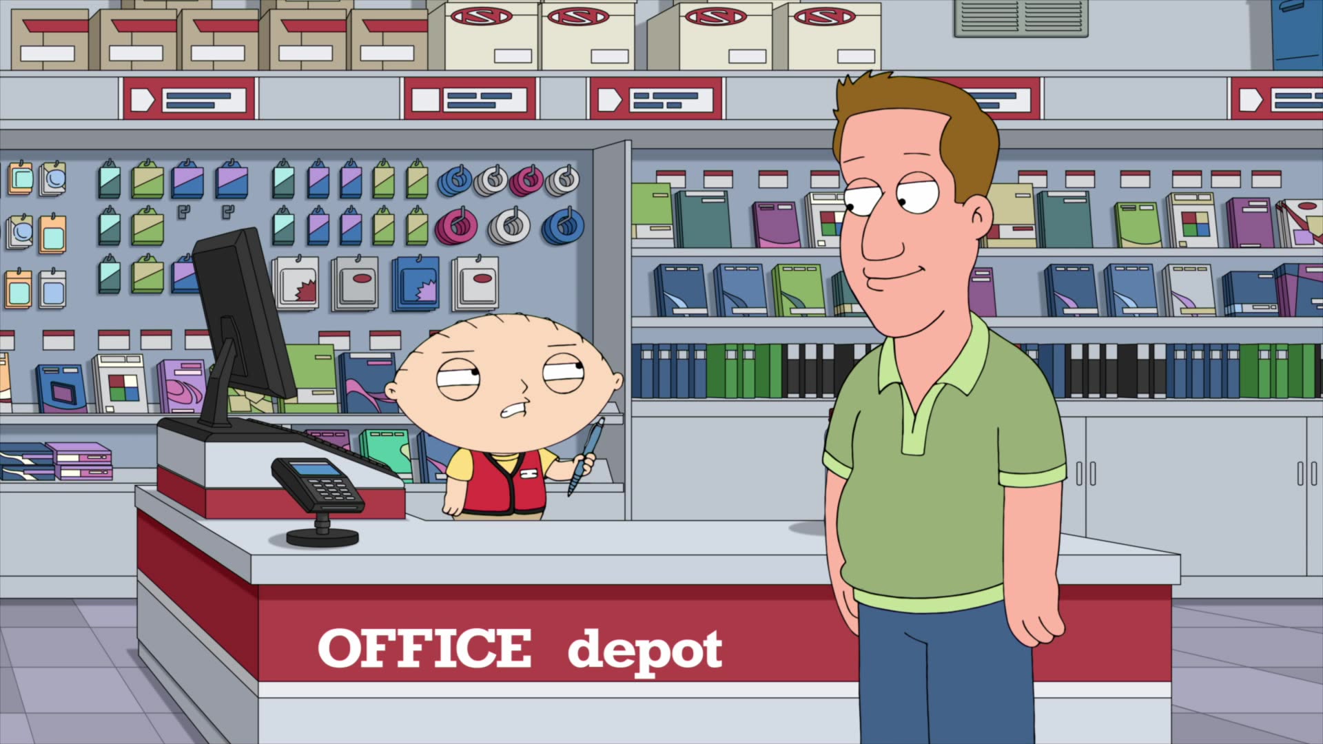 Office Depot Store In Family Guy Season 18 Episode 5 Cat Fight 2019