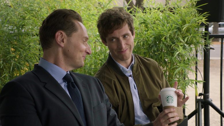 Starbucks Coffee Cup Held by Thomas Middleditch as Richard Hendricks in Silicon Valley Season 6 Episode 5