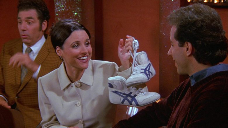 Asics Shoes Held by Julia Louis-Dreyfus as Elaine Benes in Seinfeld Season 9 Episode 6 The Merv Griffin Show (1)