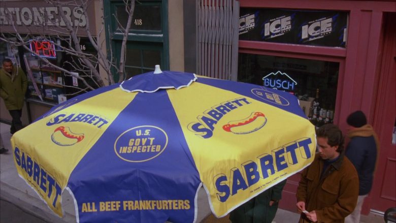 Budweiser Ice Draft Beer & Sabrett Hot Dogs in Seinfeld Season 6 Episode 12 The Label Maker