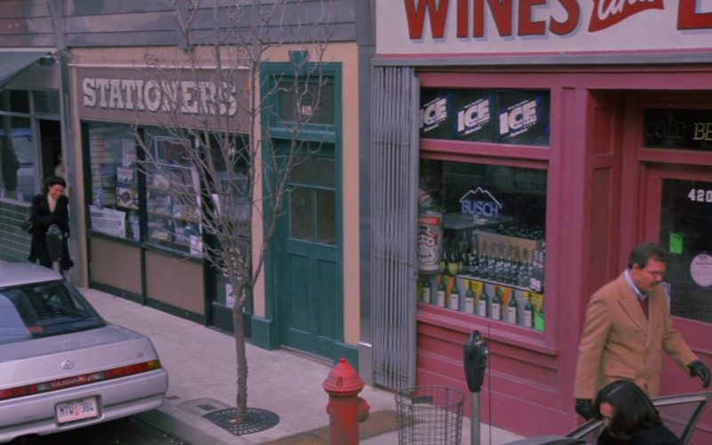 Budweiser Ice and Busch Beer Signs in Seinfeld Season 6 Episode 13 The Scofflaw