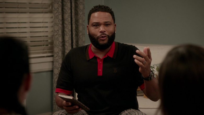 Burberry TB Monogram Polo Shirt Worn by Anthony Anderson as Andre ‘Dre' Johnson in Black-ish Season 6 Episode 10 (2)