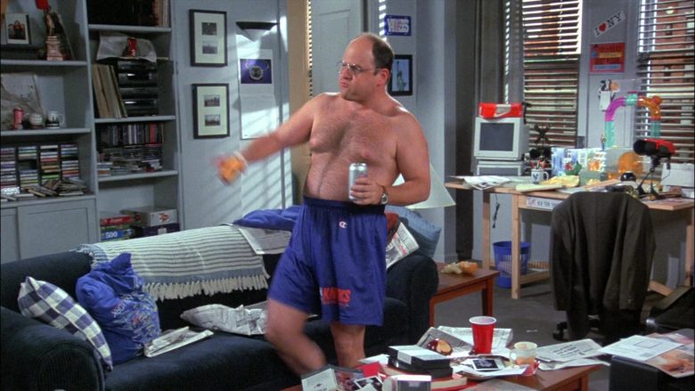 Champion x Knick Blue Shorts For Men Worn by Jason Alexander as George Costanza in Seinfeld Season 8 Episode 1