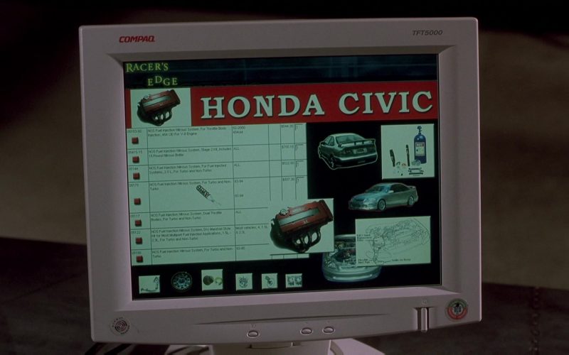 Compaq Monitor and Honda Civic in The Fast and the Furious