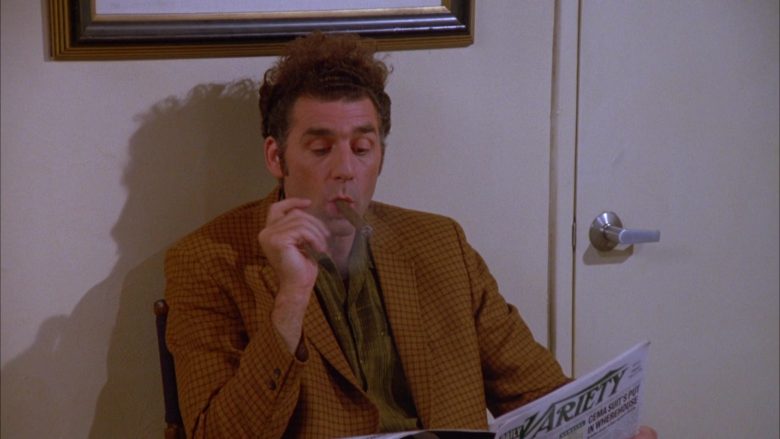 Daily Variety Magazine Held by Michael Richards as Cosmo Kramer in Seinfeld Season 5 Episode 2 (1)