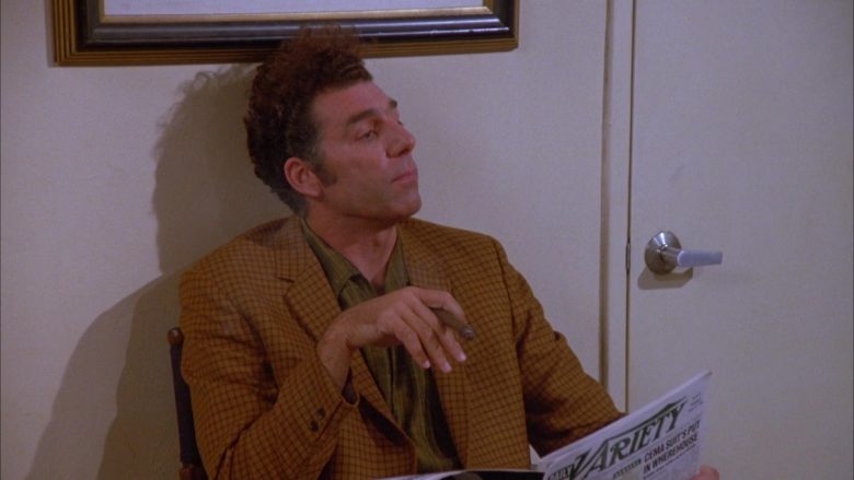 Daily Variety Magazine Held by Michael Richards as Cosmo Kramer in Seinfeld Season 5 Episode 2 (2)