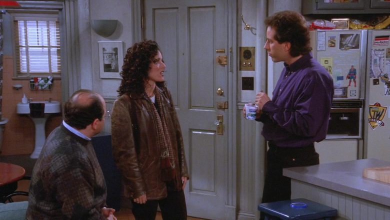 Dannon Yogurt Held by Jerry Seinfeld in Seinfeld Season 7 Episode 9 The Sponge (2)