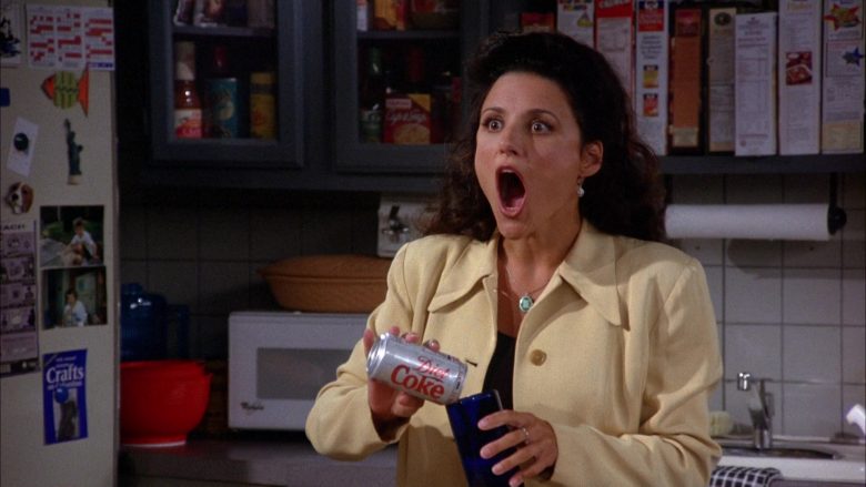 Diet Coke Can Held by Julia Louis-Dreyfus as Elaine Benes in Seinfeld Season 6 Episode 2 (1)