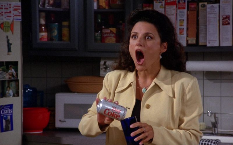 Diet Coke Can Held by Julia Louis-Dreyfus as Elaine Benes in Seinfeld Season 6 Episode 2 (1)