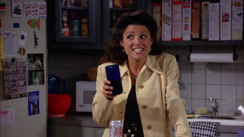 Diet Coke Can Held by Julia Louis-Dreyfus as Elaine Benes in Seinfeld Season 6 Episode 2 (2)