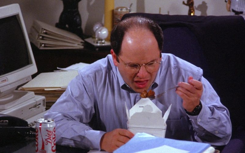 Diet Coke Enjoyed by Jason Alexander as George Costanza in Seinfeld Season 6 Episode 19 The Jimmy