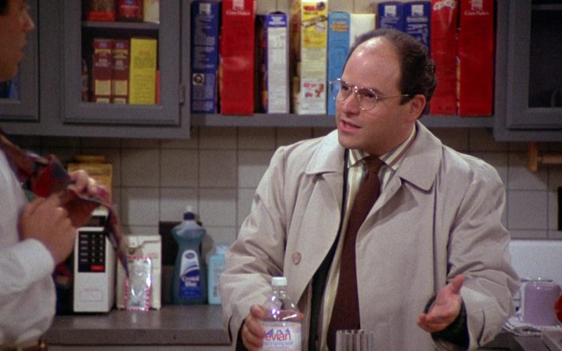 Evian Bottled Water Held by Jason Alexander as George Costanza in Seinfeld Season 2 Episode 3 (1)