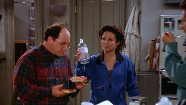 Evian Bottled Water Held by Julia Louis-Dreyfus as Elaine Benes in Seinfeld Season 5 Episode 7 (1)