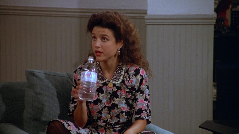 Evian Water Enjoyed by Julia Louis-Dreyfus as Elaine Benes in Seinfeld Season 3 Episode 1 (1)
