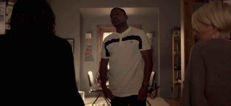 Fred Perry Polo Shirt Worn by Mekhi Phifer as Markus Knox in Truth Be Told Season 1 Episode 5 Graveyard Love (2)