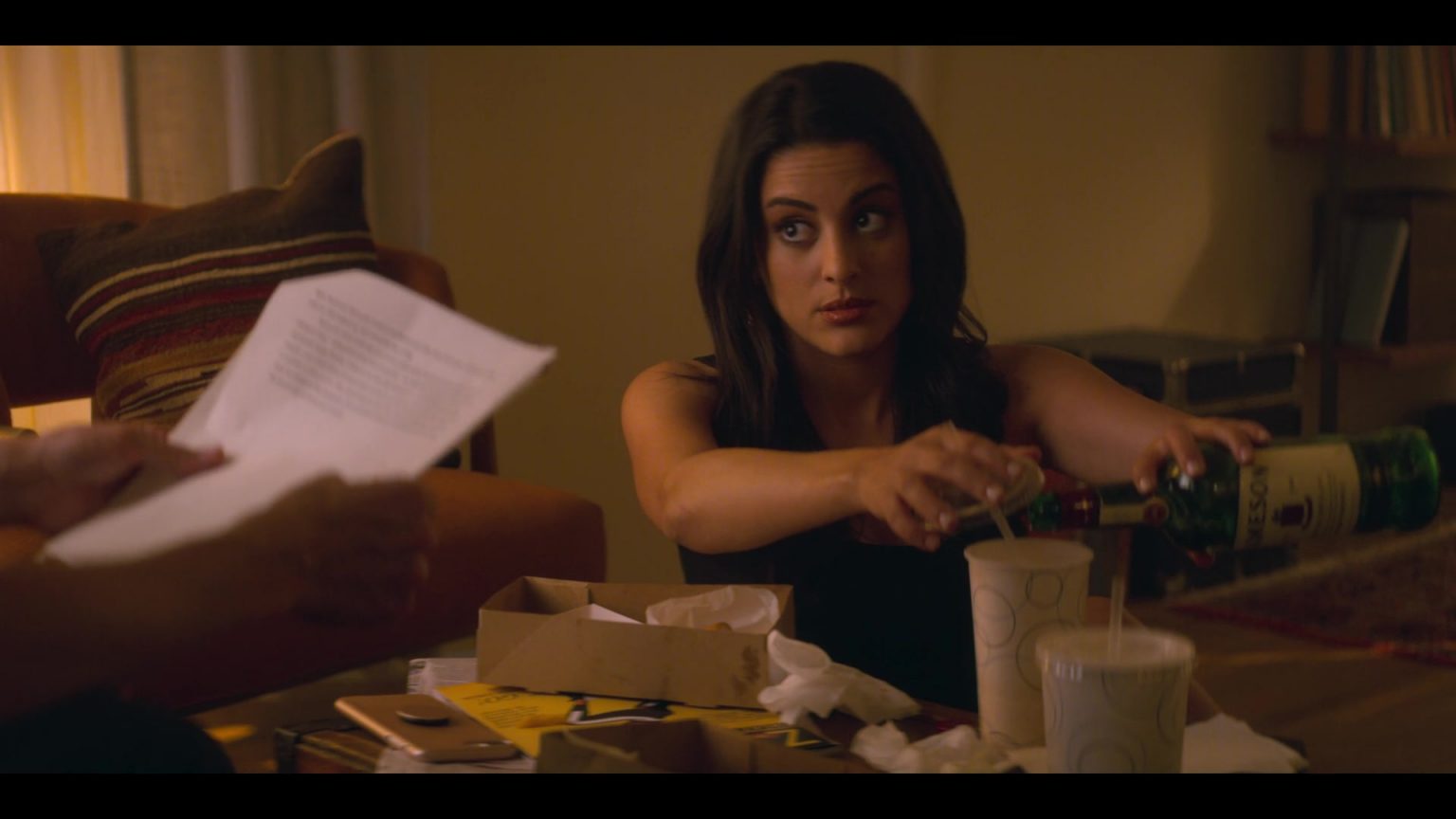 Jameson Whiskey Bottle Held By Carmela Zumbado As Delilah Alves In YOU