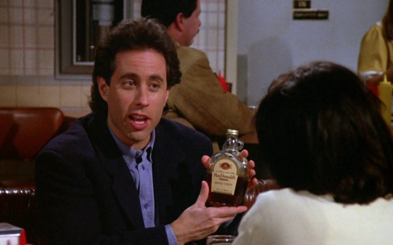 MacDonald’s Maple Syrup Held by Jerry Seinfeld in Seinfeld Season 5 Episode 17 The Wife