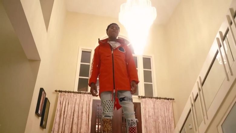 Moncler Orange Jacket Worn by NBA YoungBoy in Dirty lyanna (3)