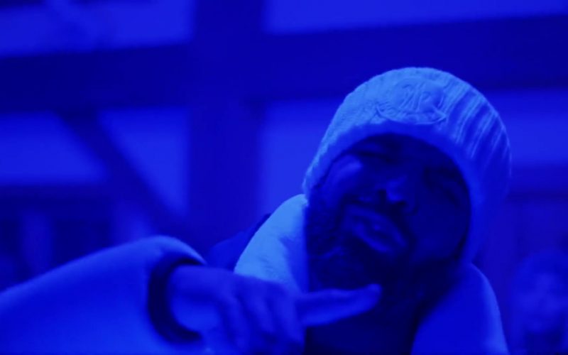 Moncler White Headband Worn by Drake in “War” (2)